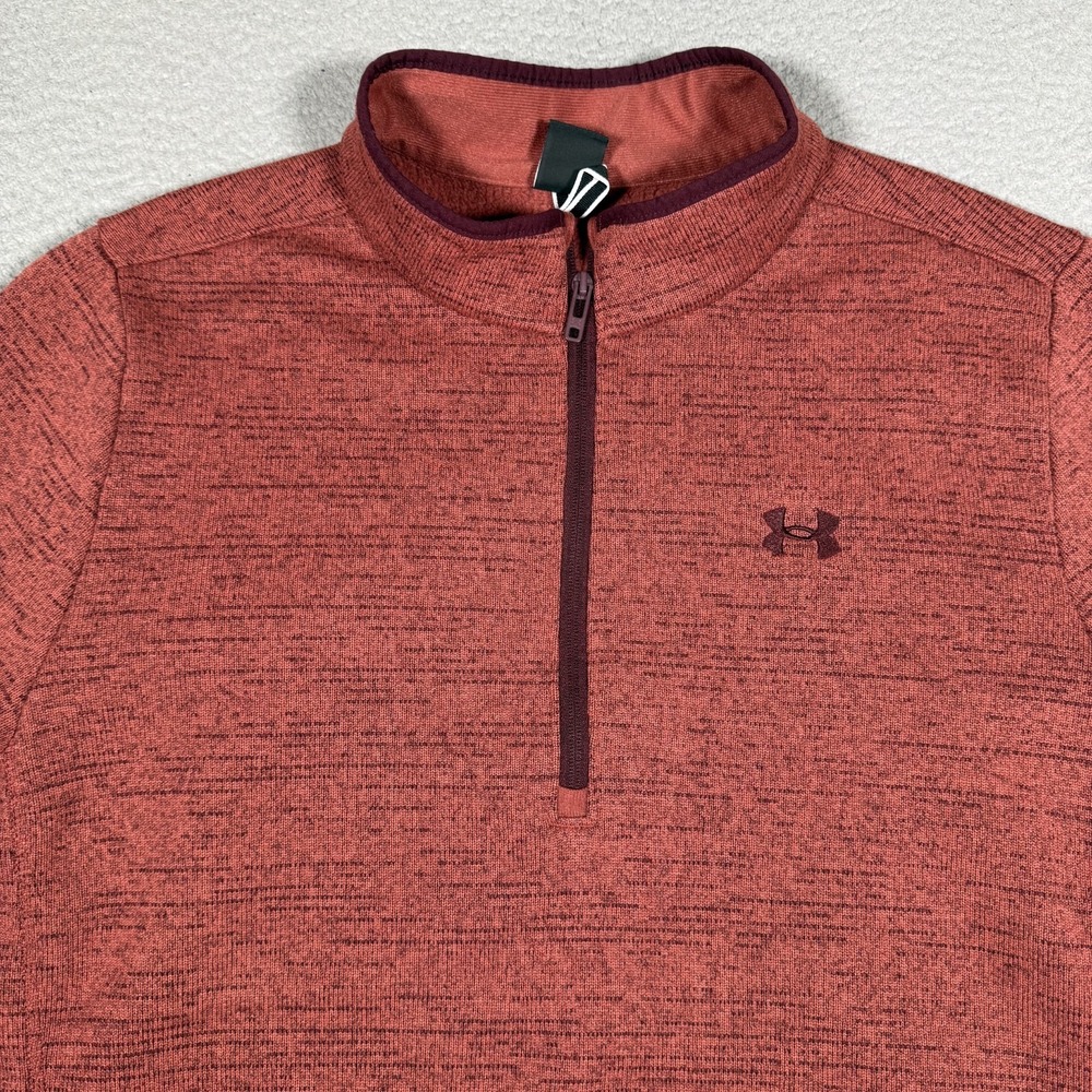Under Armour Sweater Mens 3XL Burgundy 1/4 Zip Pullover Outdoor Casual Preppy